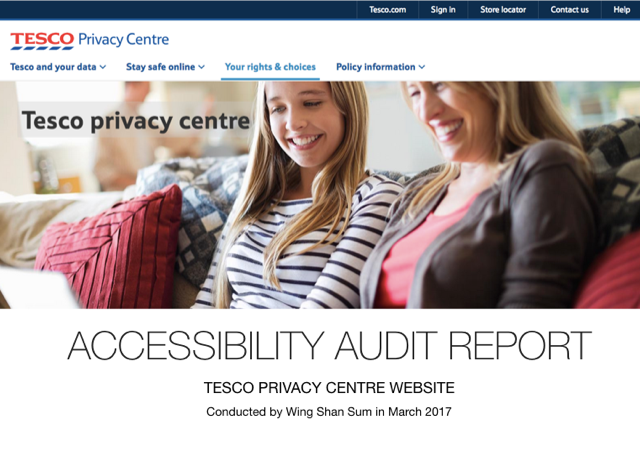 Tesco Privacy Centre Accessibility Audit